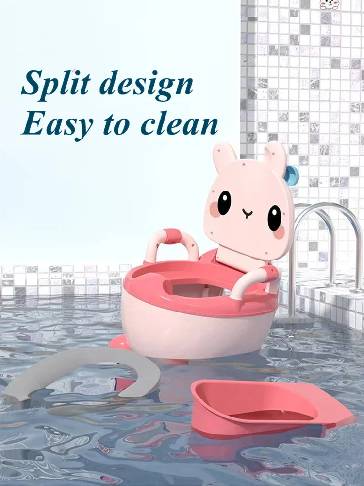 Children's Pot 1-6 Years Old Upgraded Cute Rabbit Baby Toilet Seat Baby Potty Portable Stool Boys & Girls Safe Trainer Seat WC