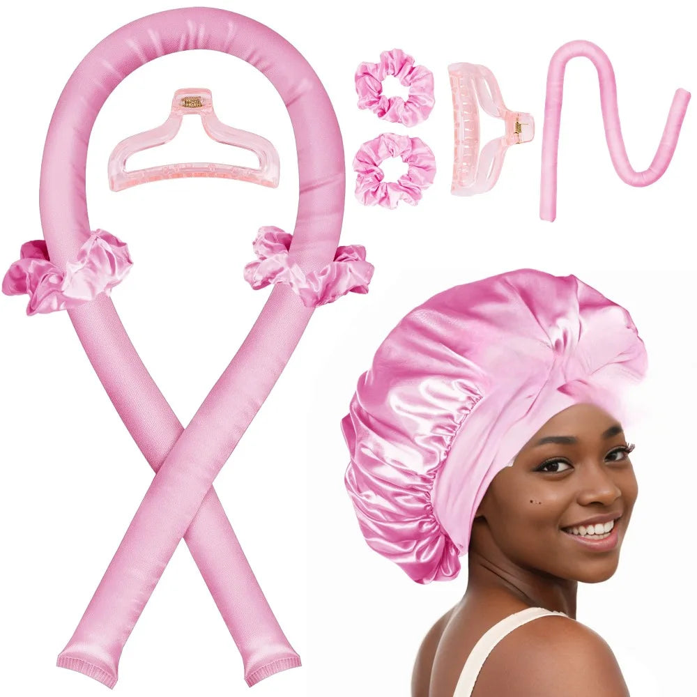 Silk Heatless Curling Headband – No-Heat Overnight Hair Rollers for Effortless Waves