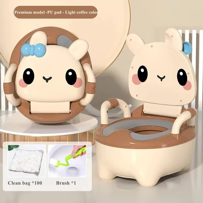 Children's Pot 1-6 Years Old Upgraded Cute Rabbit Baby Toilet Seat Baby Potty Portable Stool Boys & Girls Safe Trainer Seat WC