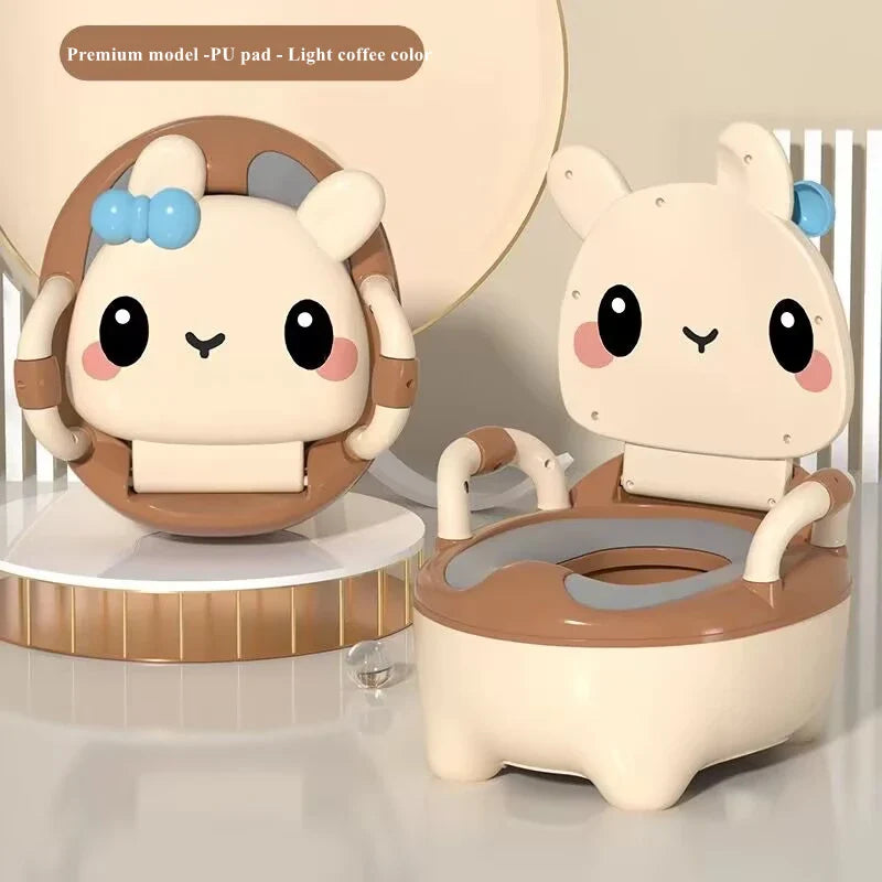 Children's Pot 1-6 Years Old Upgraded Cute Rabbit Baby Toilet Seat Baby Potty Portable Stool Boys & Girls Safe Trainer Seat WC