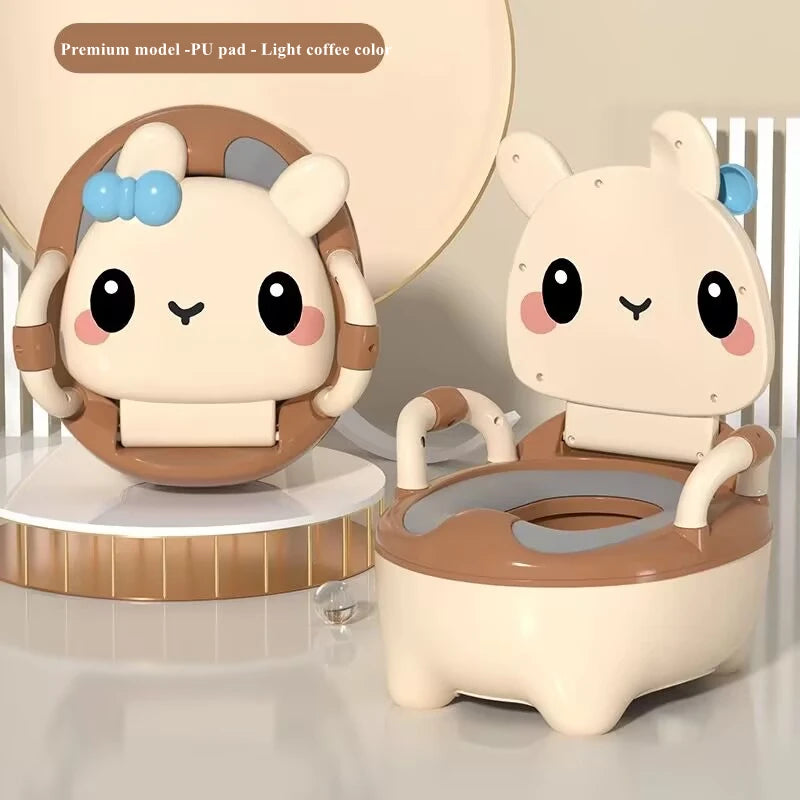 Children's Pot 1-6 Years Old Upgraded Cute Rabbit Baby Toilet Seat Baby Potty Portable Stool Boys & Girls Safe Trainer Seat WC