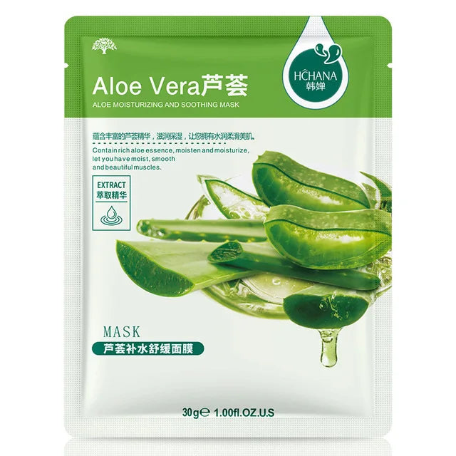 30pcs Natural Plant Extract Facial Sheet Mask Set – Moisturizing, Oil Control, Anti-Aging Skin Care Treatment