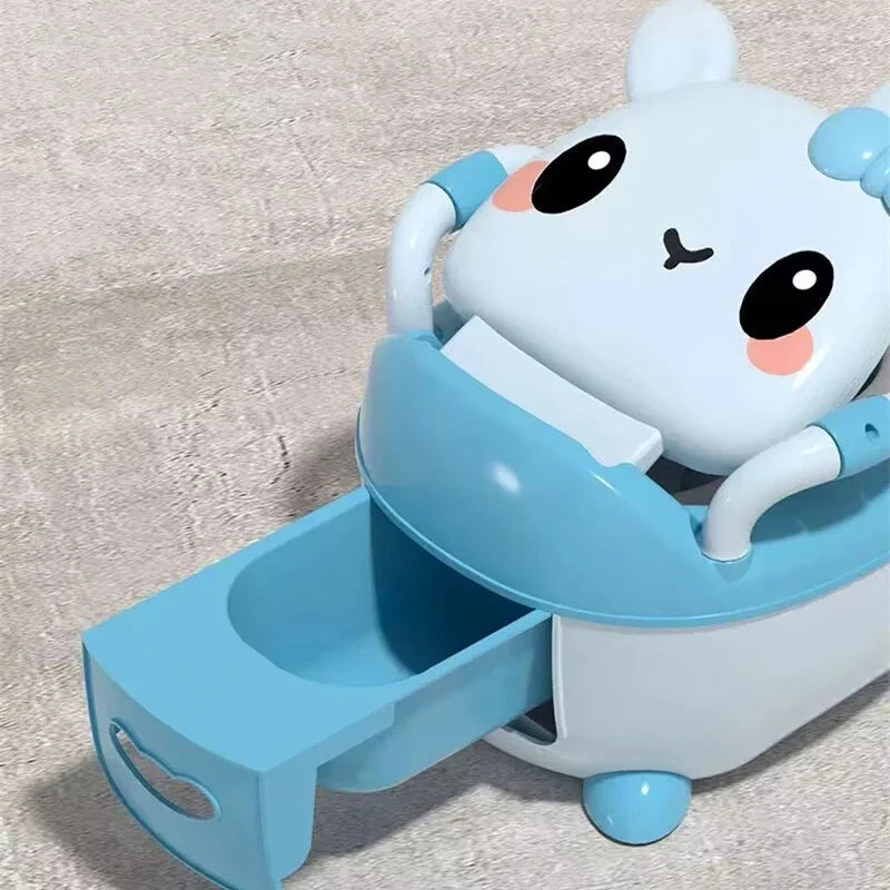Children's Pot 1-6 Years Old Upgraded Cute Rabbit Baby Toilet Seat Baby Potty Portable Stool Boys & Girls Safe Trainer Seat WC