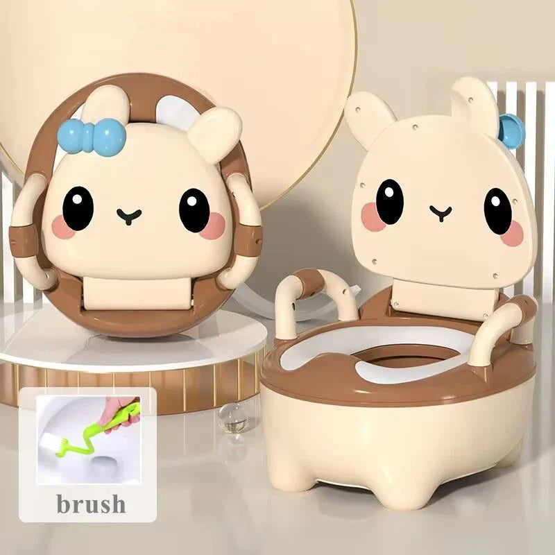 Children's Pot 1-6 Years Old Upgraded Cute Rabbit Baby Toilet Seat Baby Potty Portable Stool Boys & Girls Safe Trainer Seat WC