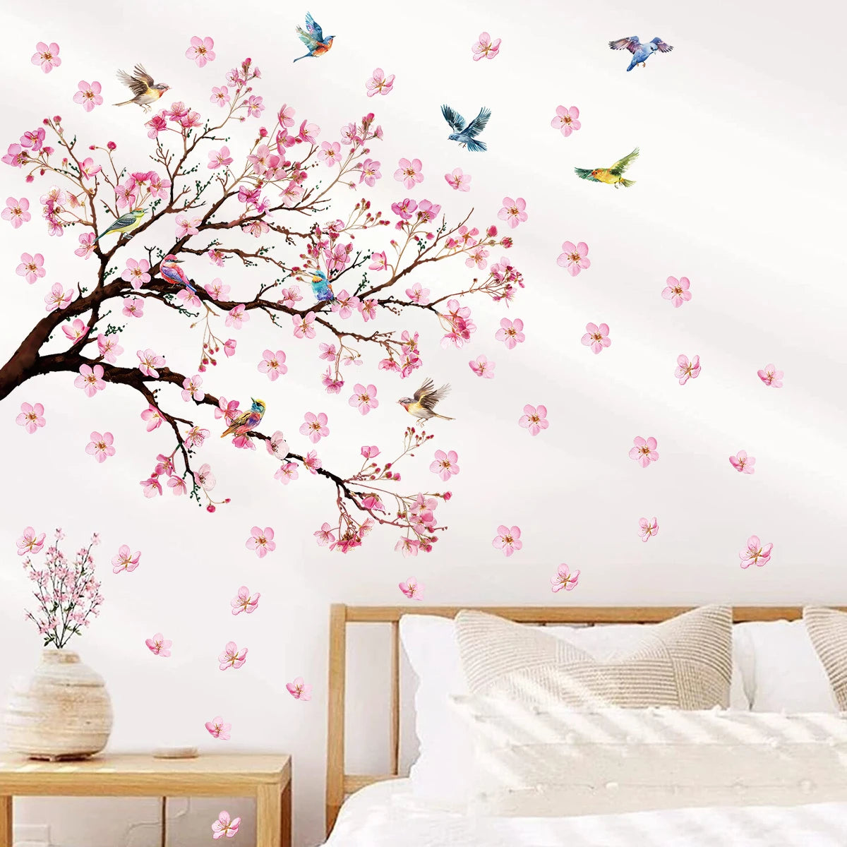 Watercolour Bird Flower Wall Stickers