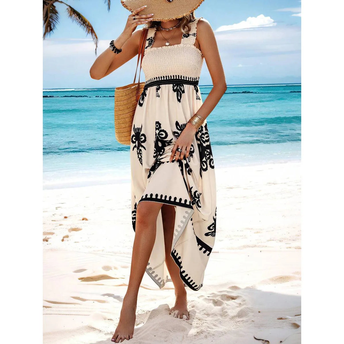 Summer Floral Spaghetti Strap Maxi Dress - Lightweight