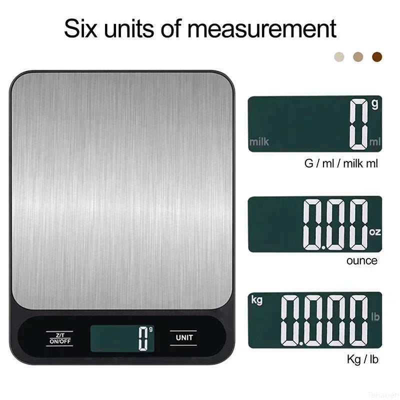 Digital Kitchen Scale 10Kg/1g Weight Scale Usb Food Coffee Scales Smart Electronic Waterproof Digital Scale For Baking and Cook