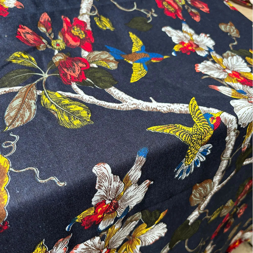 Bird Linen Cotton Printed Fabric
