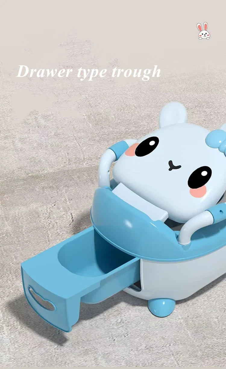 Children's Pot 1-6 Years Old Upgraded Cute Rabbit Baby Toilet Seat Baby Potty Portable Stool Boys & Girls Safe Trainer Seat WC