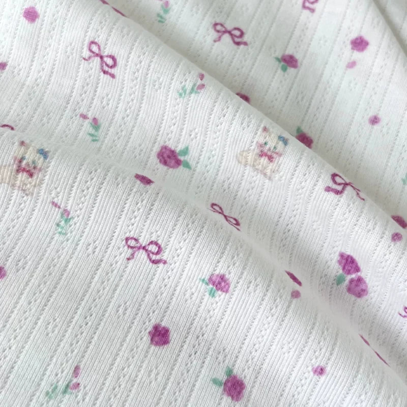 Knitted Elastic Floral Fabric