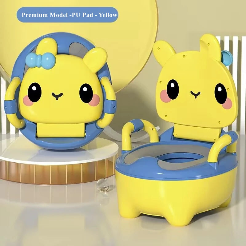 Children's Pot 1-6 Years Old Upgraded Cute Rabbit Baby Toilet Seat Baby Potty Portable Stool Boys & Girls Safe Trainer Seat WC