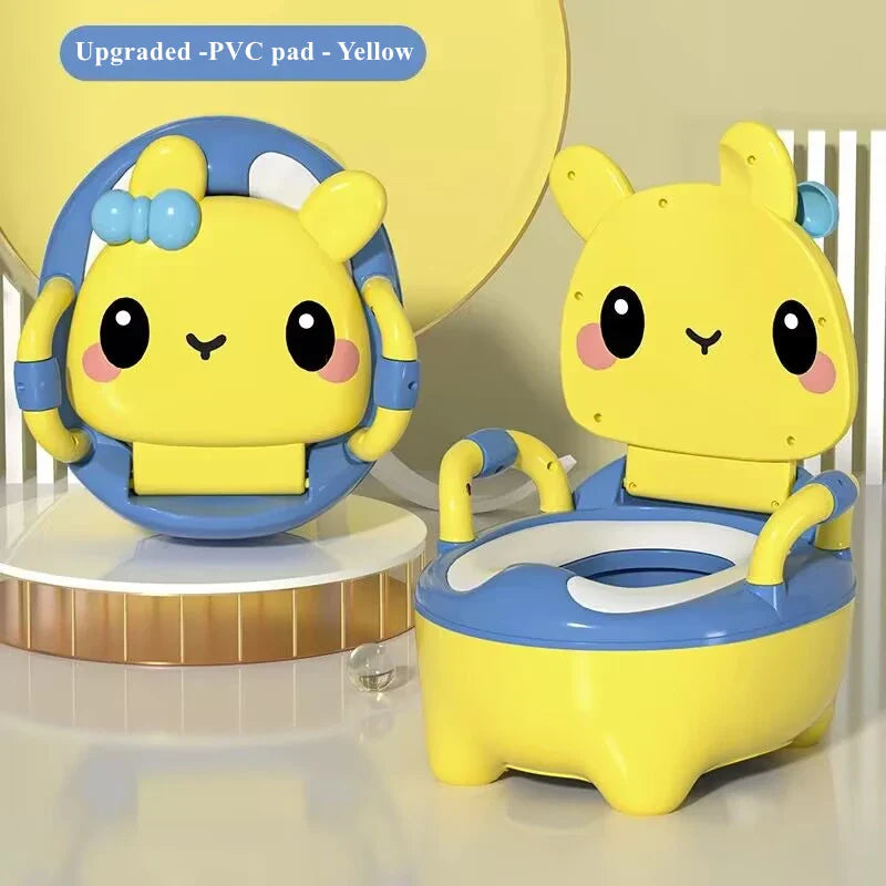 Children's Pot 1-6 Years Old Upgraded Cute Rabbit Baby Toilet Seat Baby Potty Portable Stool Boys & Girls Safe Trainer Seat WC