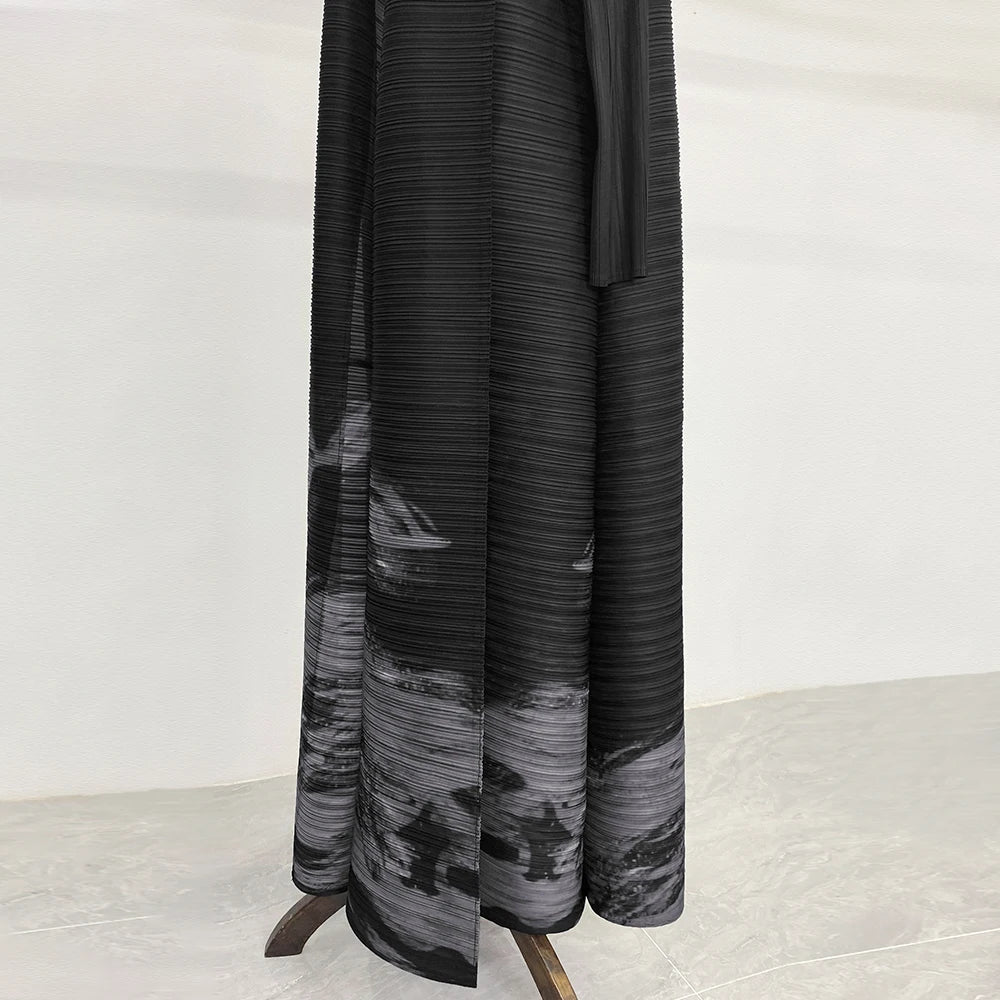 Black Printed Abaya