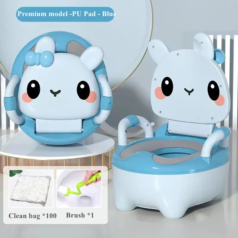 Children's Pot 1-6 Years Old Upgraded Cute Rabbit Baby Toilet Seat Baby Potty Portable Stool Boys & Girls Safe Trainer Seat WC