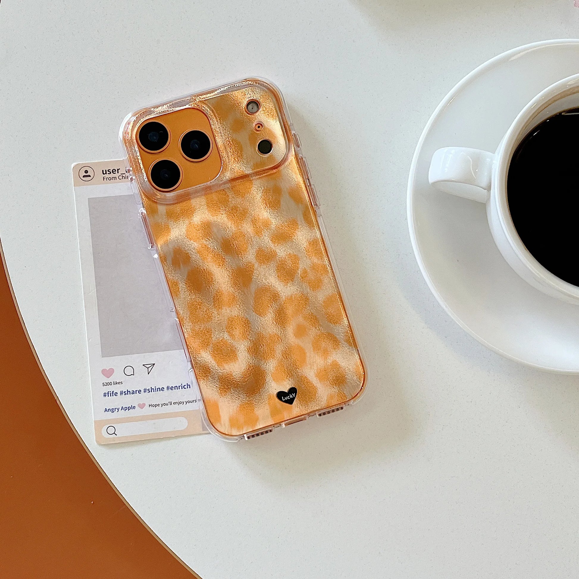 Orange Aesthetic Chic Leopard Print