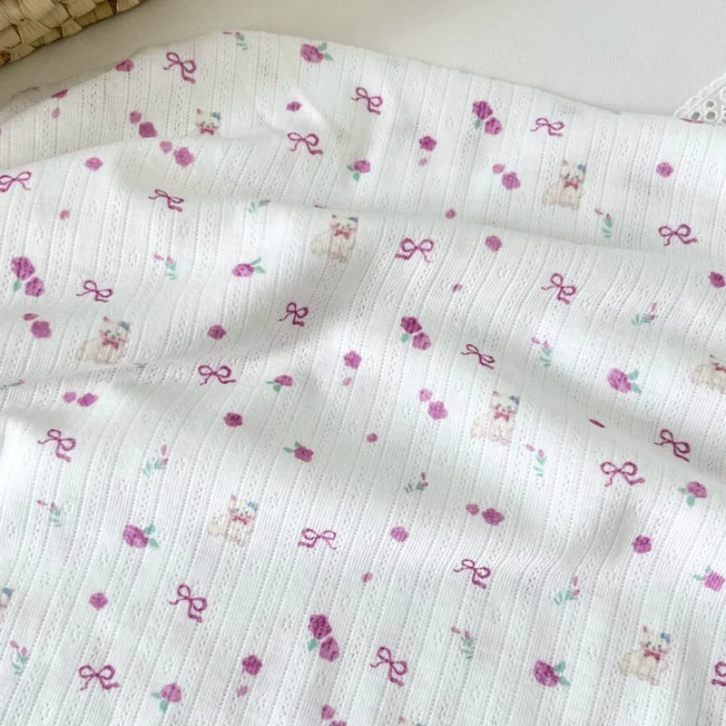 Knitted Elastic Floral Fabric