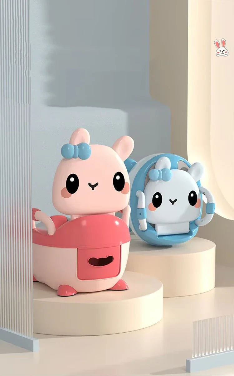 Children's Pot 1-6 Years Old Upgraded Cute Rabbit Baby Toilet Seat Baby Potty Portable Stool Boys & Girls Safe Trainer Seat WC