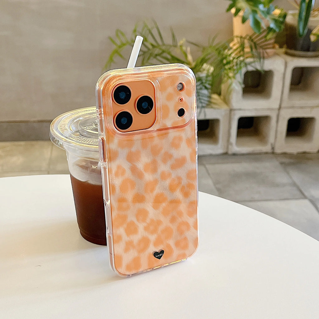 Orange Aesthetic Chic Leopard Print