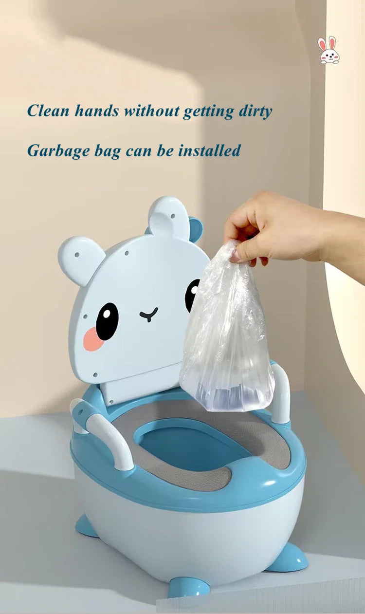 Children's Pot 1-6 Years Old Upgraded Cute Rabbit Baby Toilet Seat Baby Potty Portable Stool Boys & Girls Safe Trainer Seat WC
