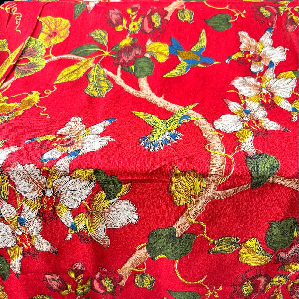 Bird Linen Cotton Printed Fabric