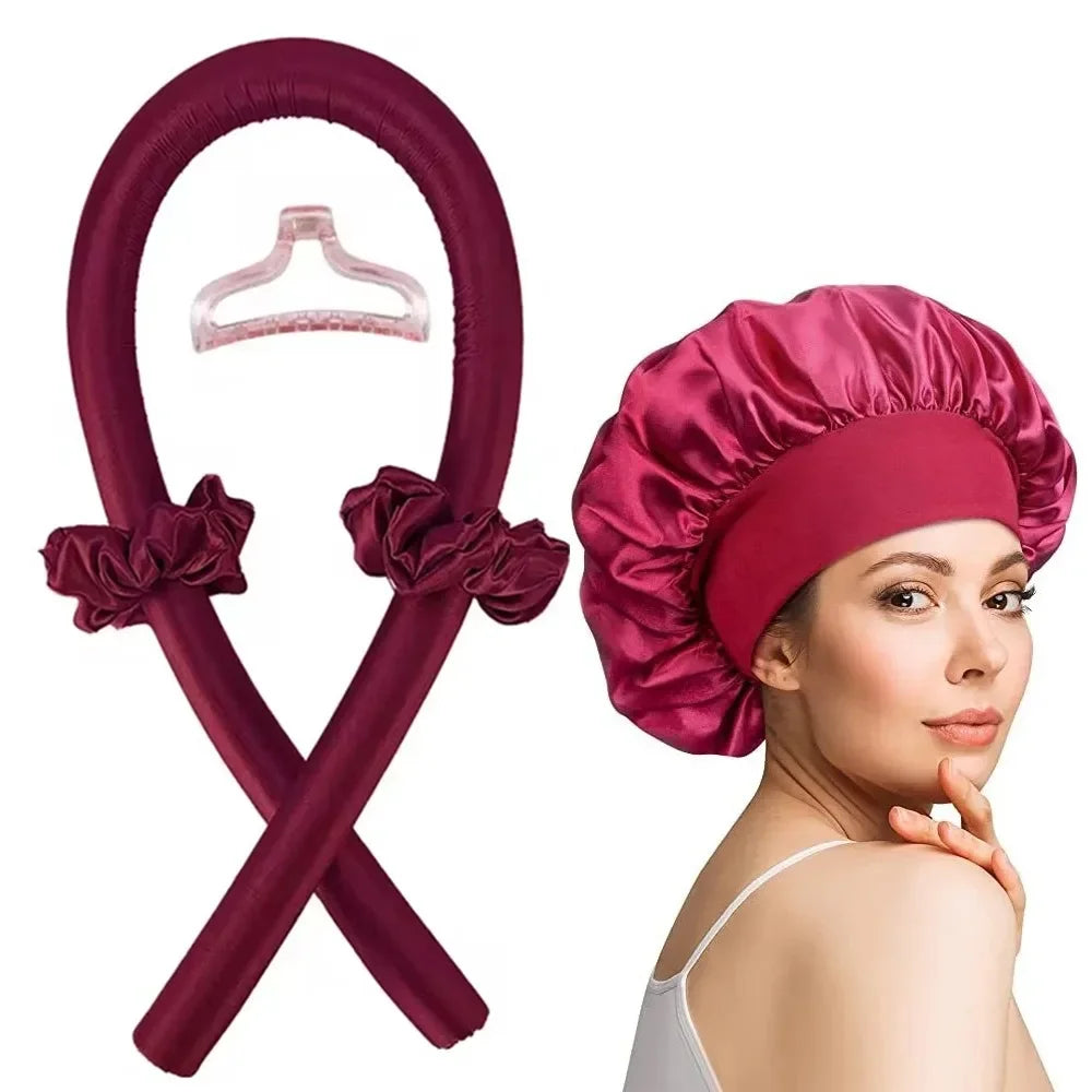 Silk Heatless Curling Headband – No-Heat Overnight Hair Rollers for Effortless Waves