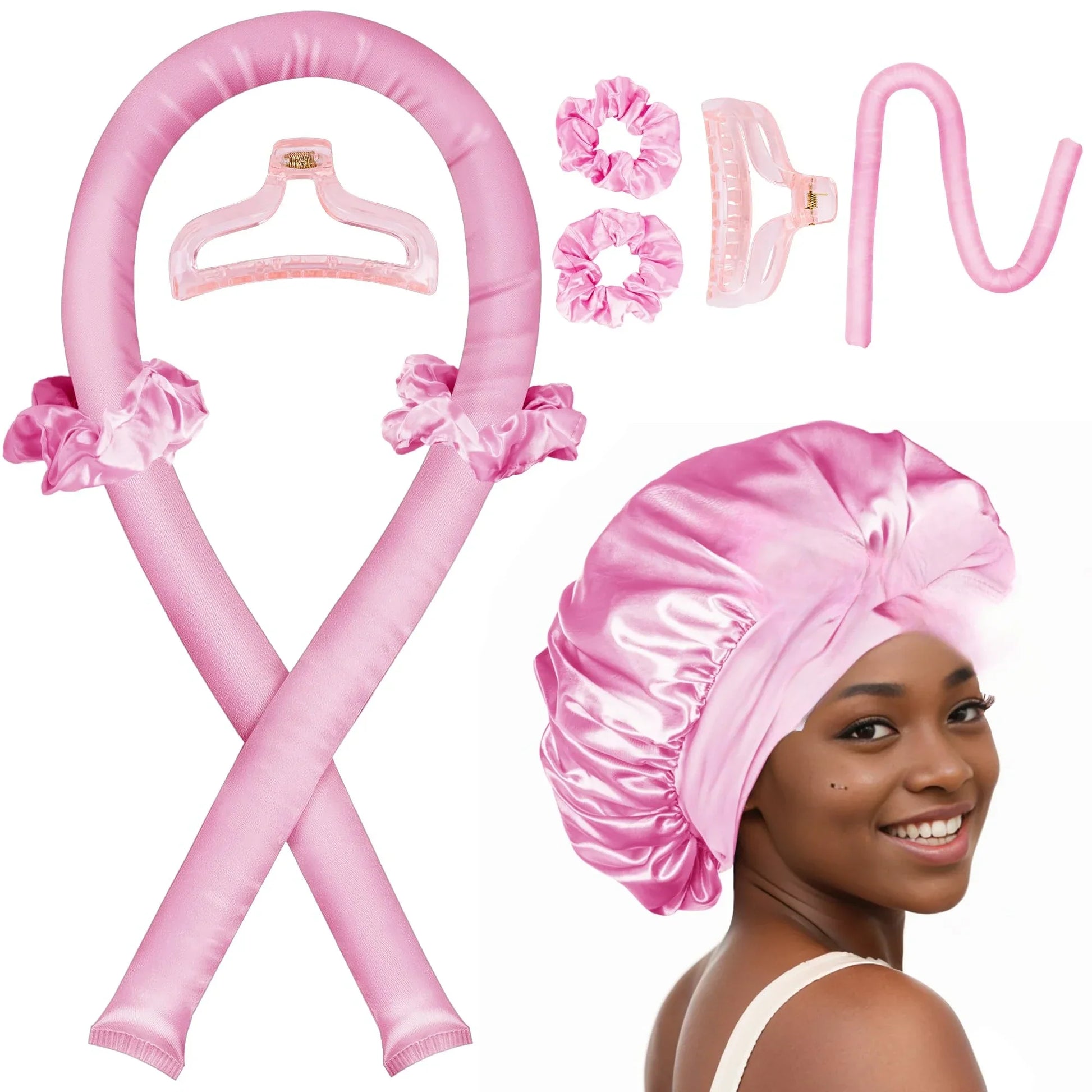 Silk Heatless Curling Headband – No-Heat Overnight Hair Rollers for Effortless Waves