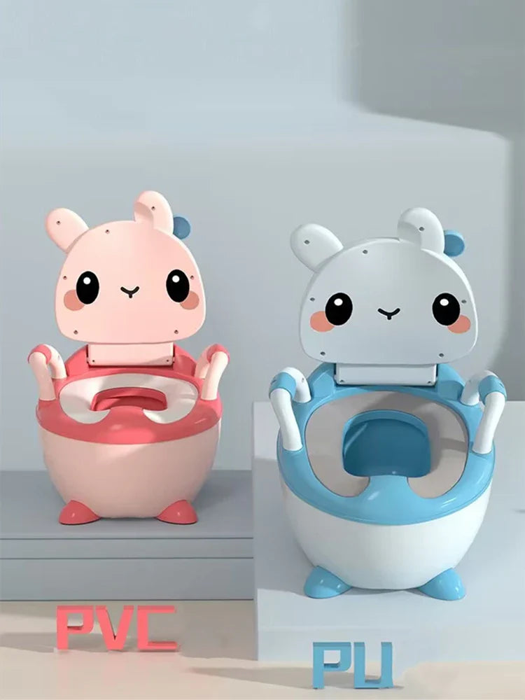 Children's Pot 1-6 Years Old Upgraded Cute Rabbit Baby Toilet Seat Baby Potty Portable Stool Boys & Girls Safe Trainer Seat WC