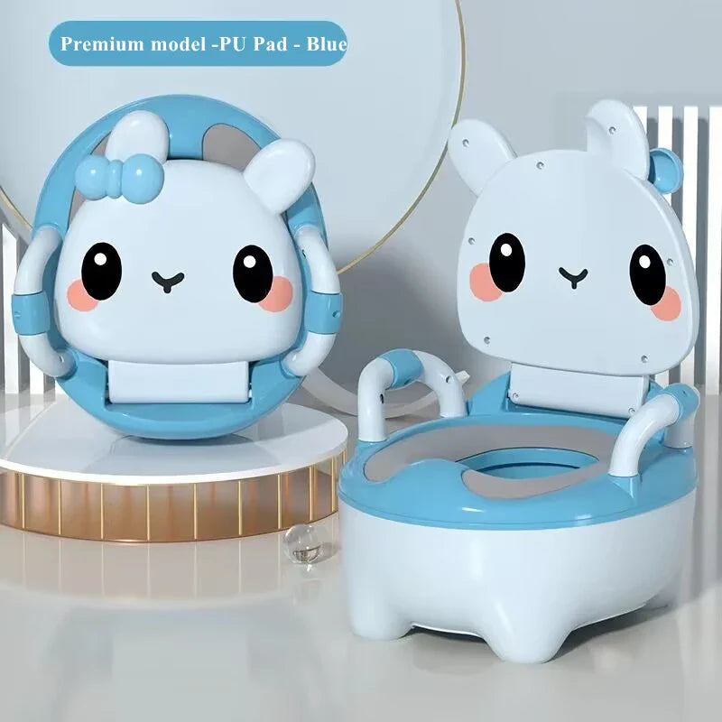 Children's Pot 1-6 Years Old Upgraded Cute Rabbit Baby Toilet Seat Baby Potty Portable Stool Boys & Girls Safe Trainer Seat WC