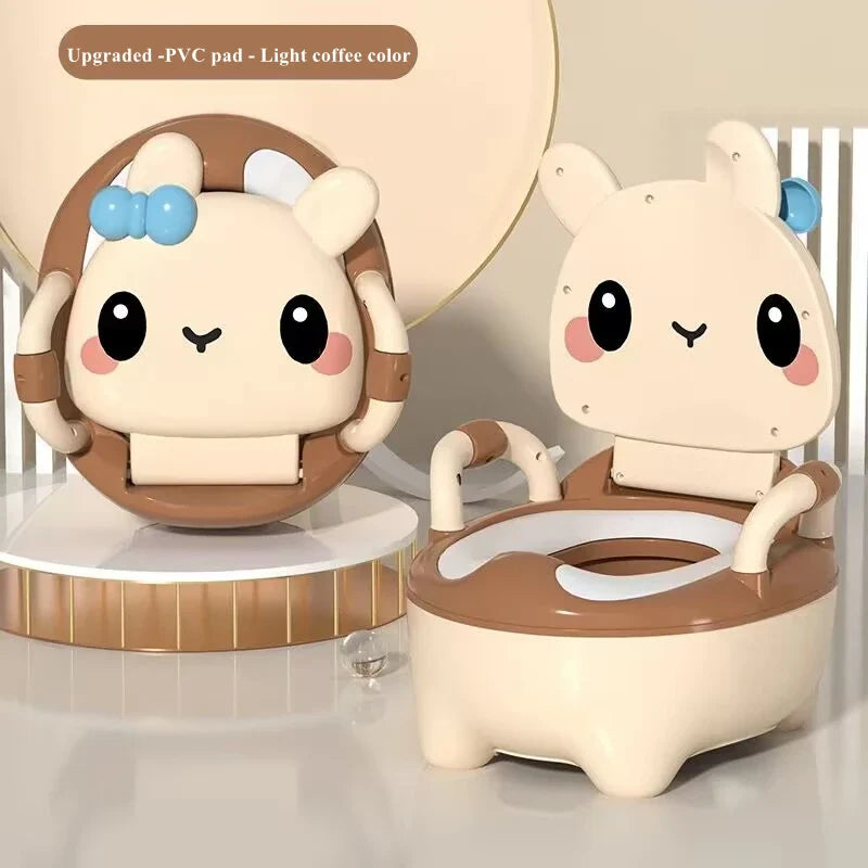 Children's Pot 1-6 Years Old Upgraded Cute Rabbit Baby Toilet Seat Baby Potty Portable Stool Boys & Girls Safe Trainer Seat WC