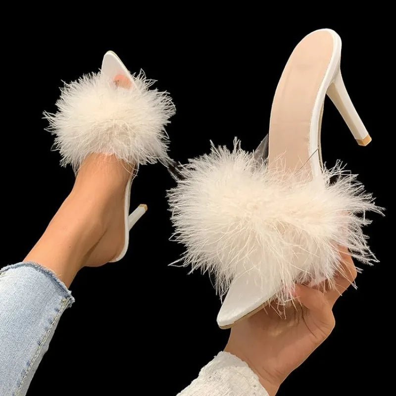 Sexy Slippers with Fine Heel