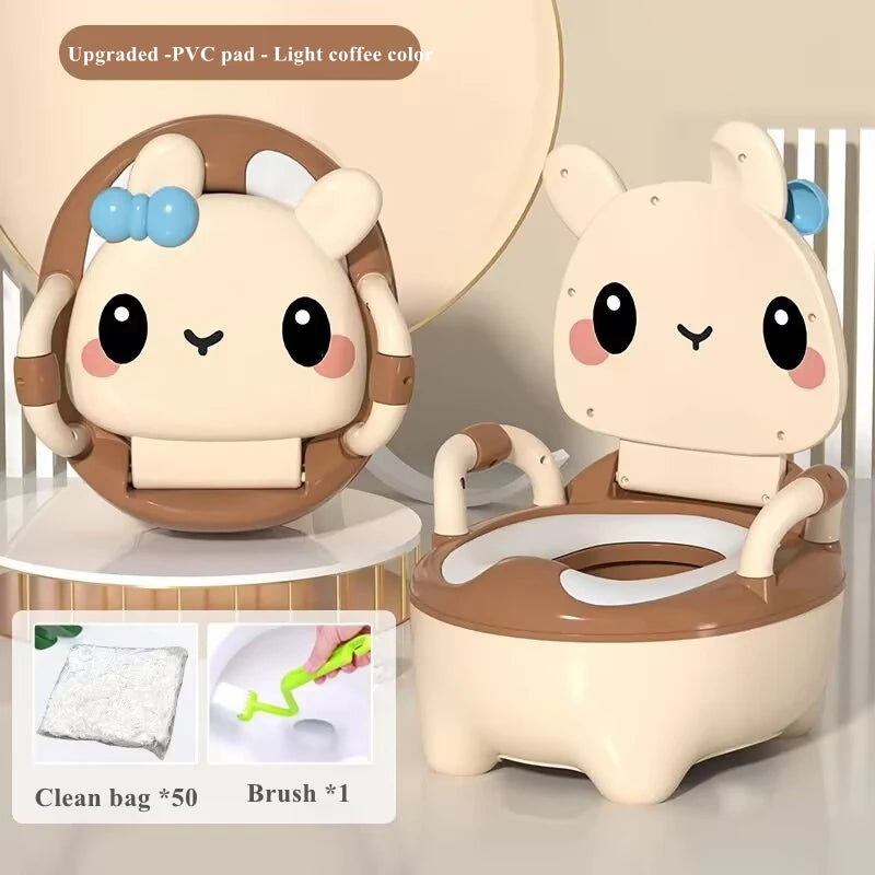Children's Pot 1-6 Years Old Upgraded Cute Rabbit Baby Toilet Seat Baby Potty Portable Stool Boys & Girls Safe Trainer Seat WC