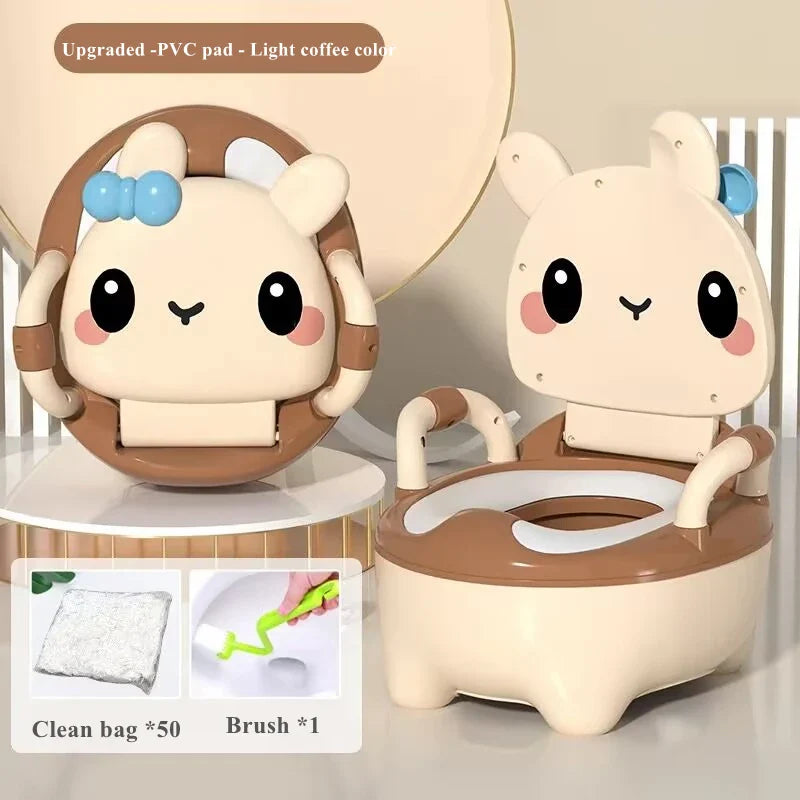 Children's Pot 1-6 Years Old Upgraded Cute Rabbit Baby Toilet Seat Baby Potty Portable Stool Boys & Girls Safe Trainer Seat WC