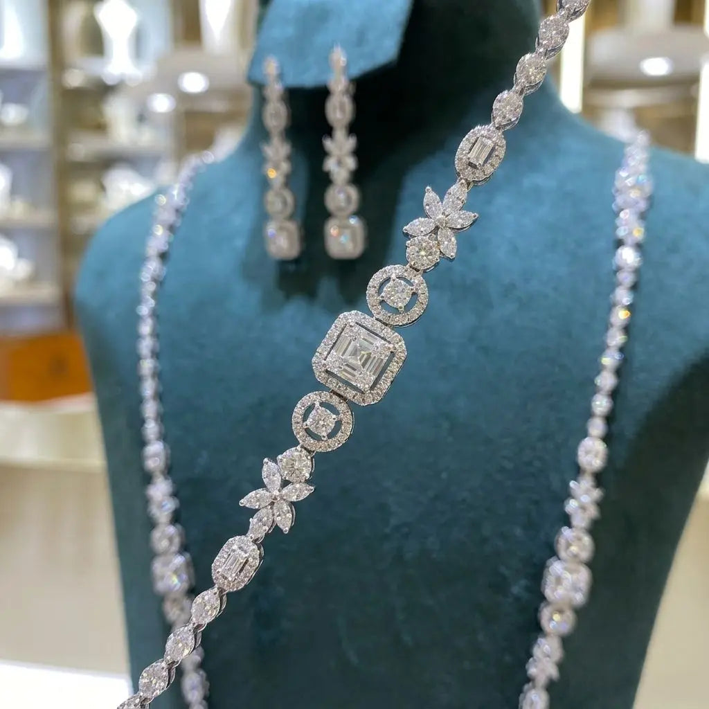 Luxury Long Bridal Jewelry Set