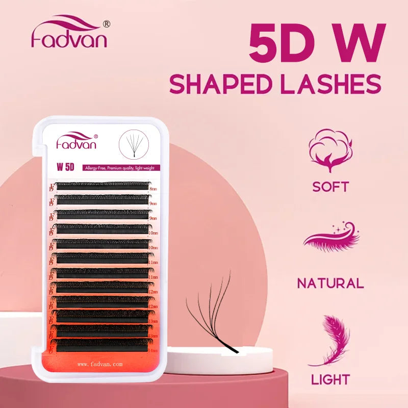 FADVAN Light 5D W Shaped 0.07mm M/C/D Curved Eyelash Extensions