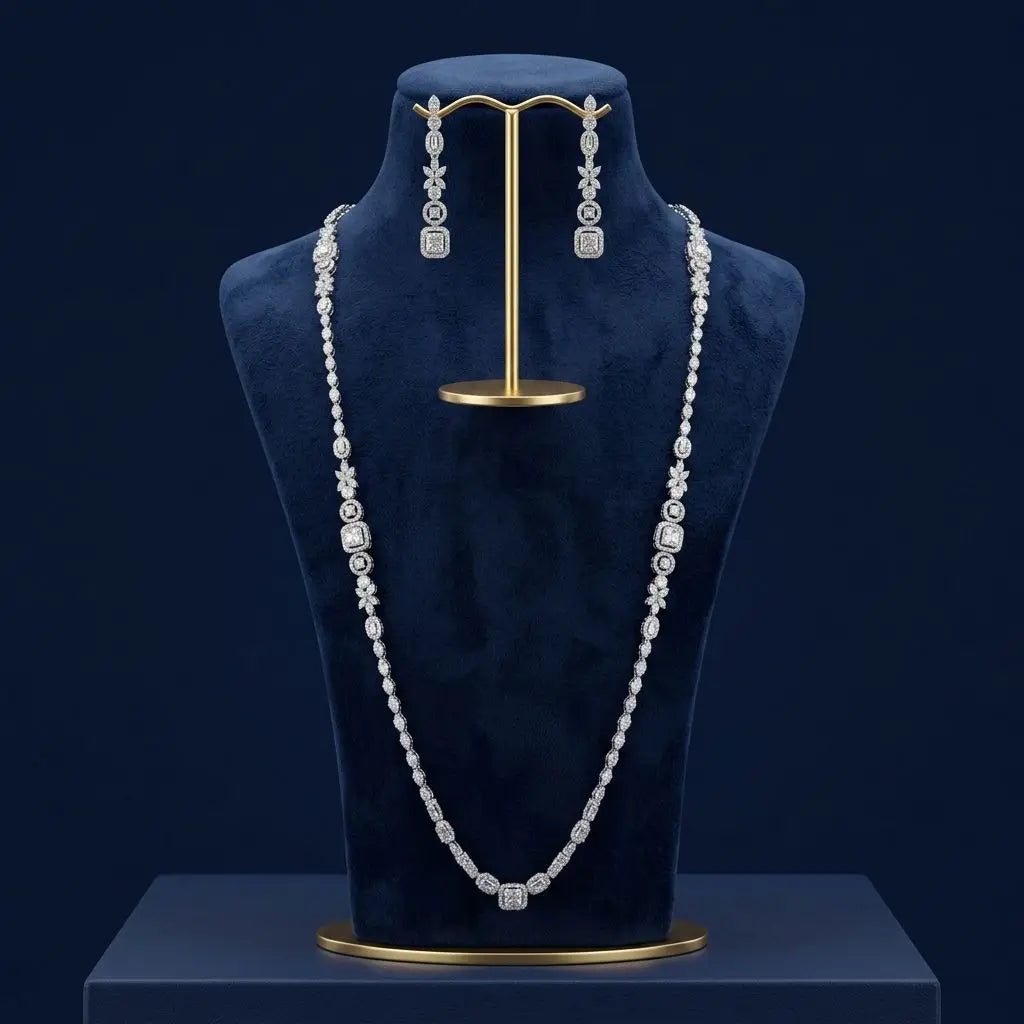 Luxury Long Bridal Jewelry Set