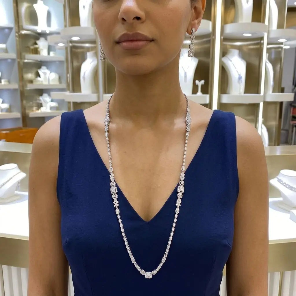 Luxury Long Bridal Jewelry Set