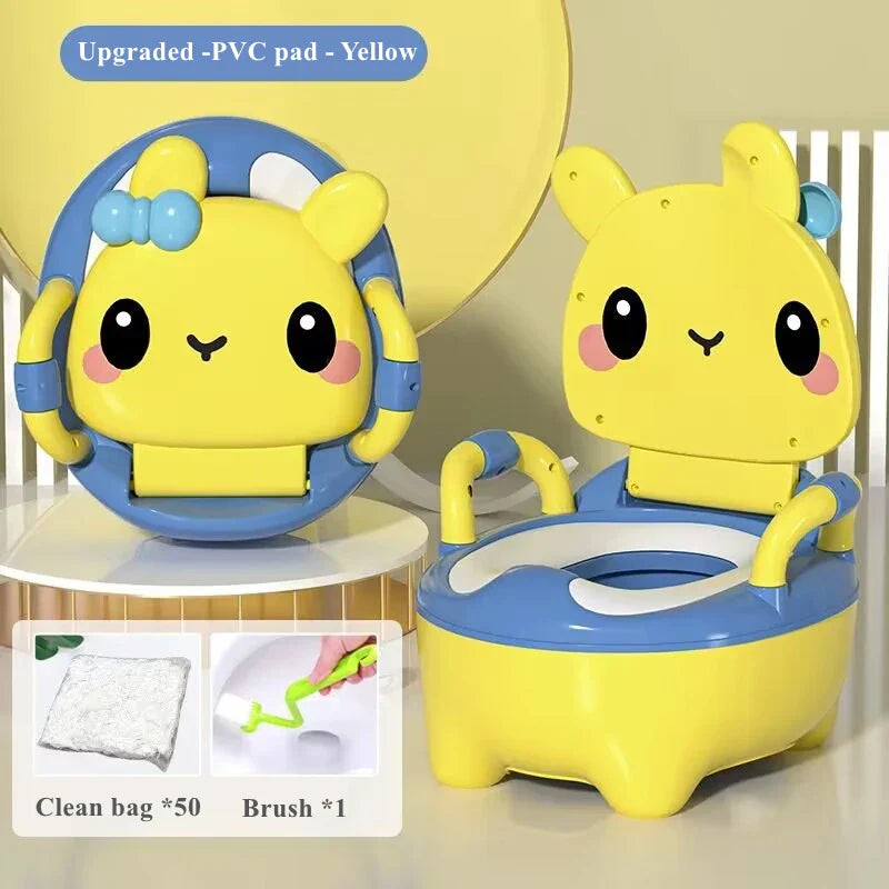 Children's Pot 1-6 Years Old Upgraded Cute Rabbit Baby Toilet Seat Baby Potty Portable Stool Boys & Girls Safe Trainer Seat WC