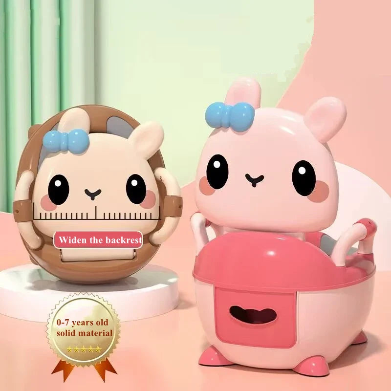 Children's Pot 1-6 Years Old Upgraded Cute Rabbit Baby Toilet Seat Baby Potty Portable Stool Boys & Girls Safe Trainer Seat WC