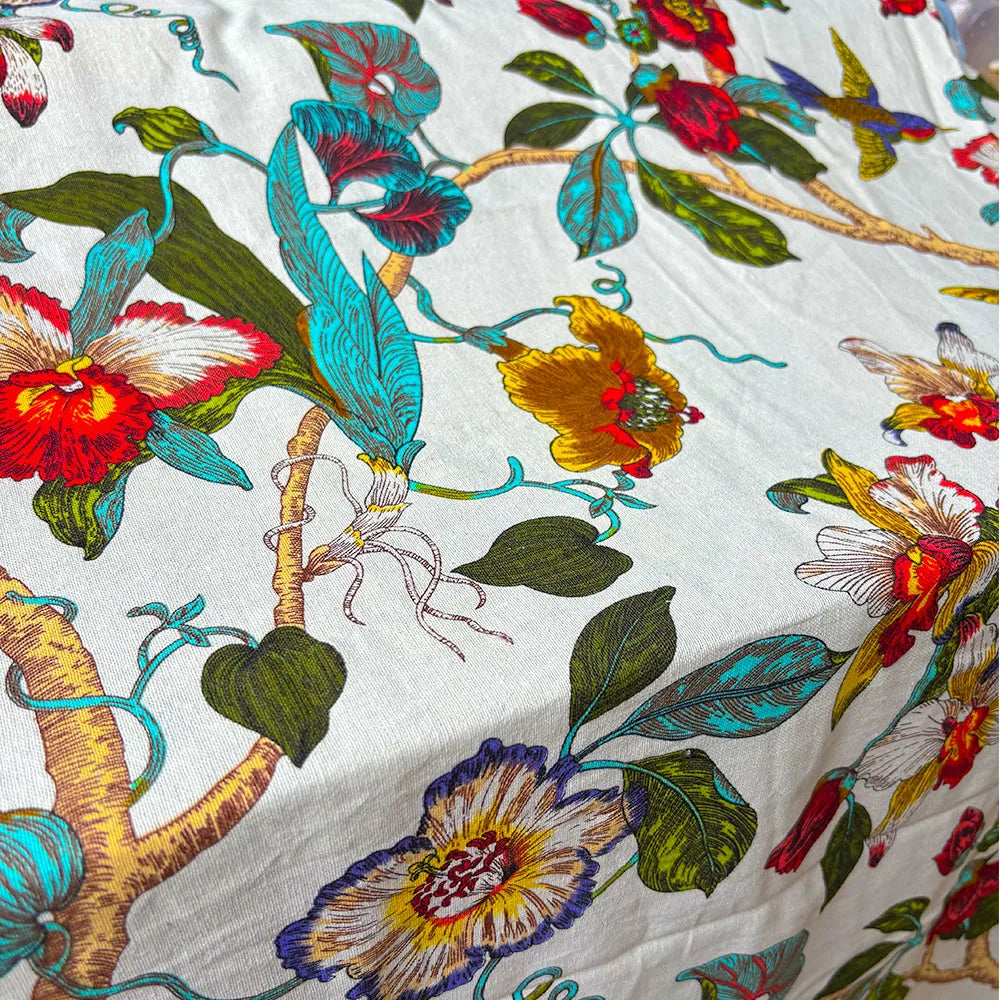 Bird Linen Cotton Printed Fabric