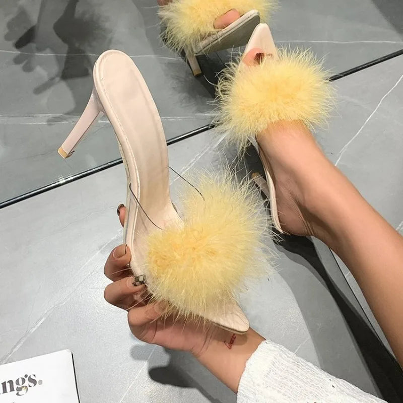 Sexy Slippers with Fine Heel