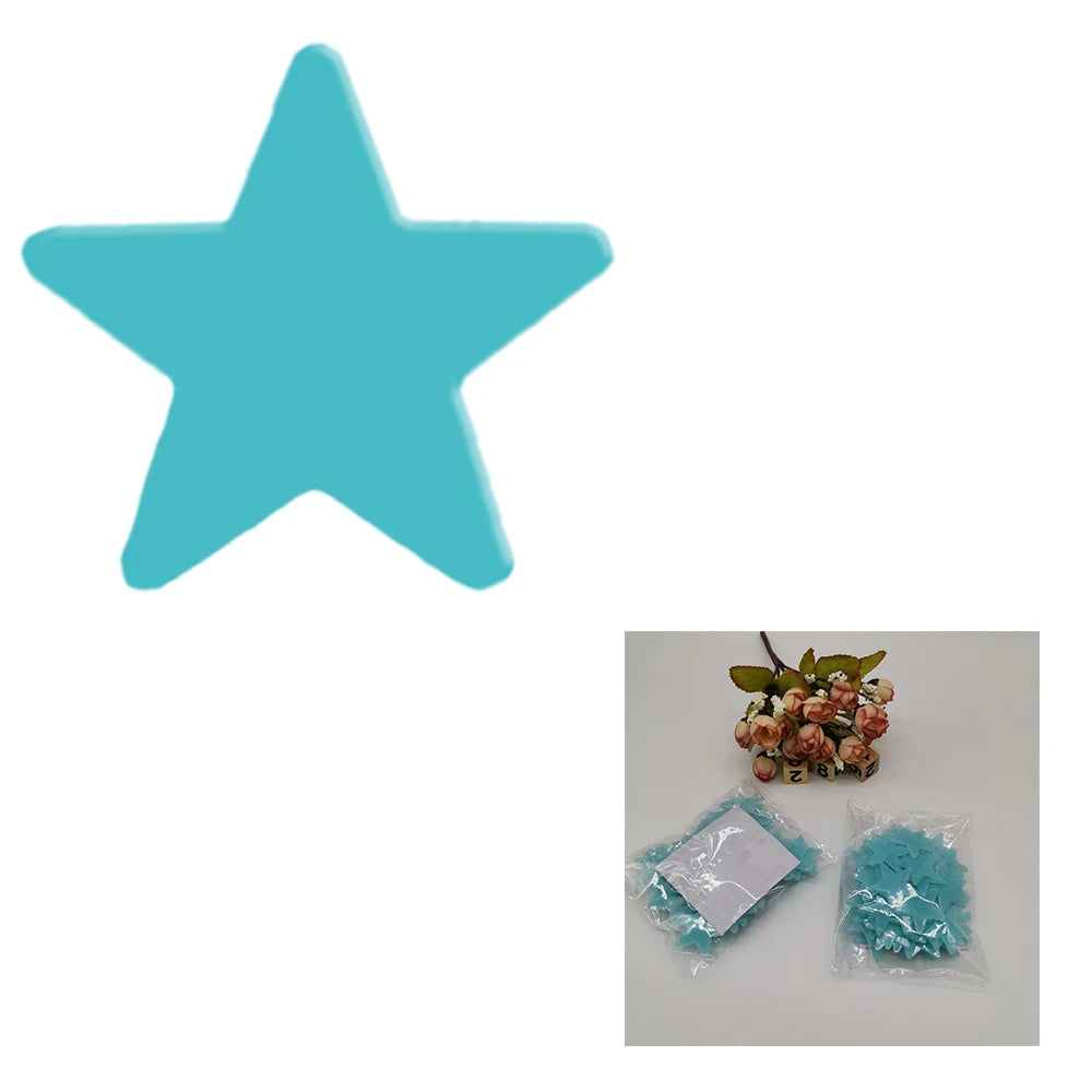 50X Glowing 3D Stars Glow in Dark on Wall Stickers