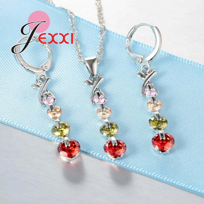 Colorful Crystal Jewelry Set