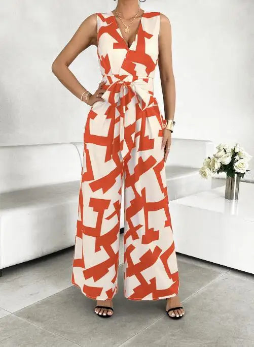 Printed Wide Leg Jumpsuit
