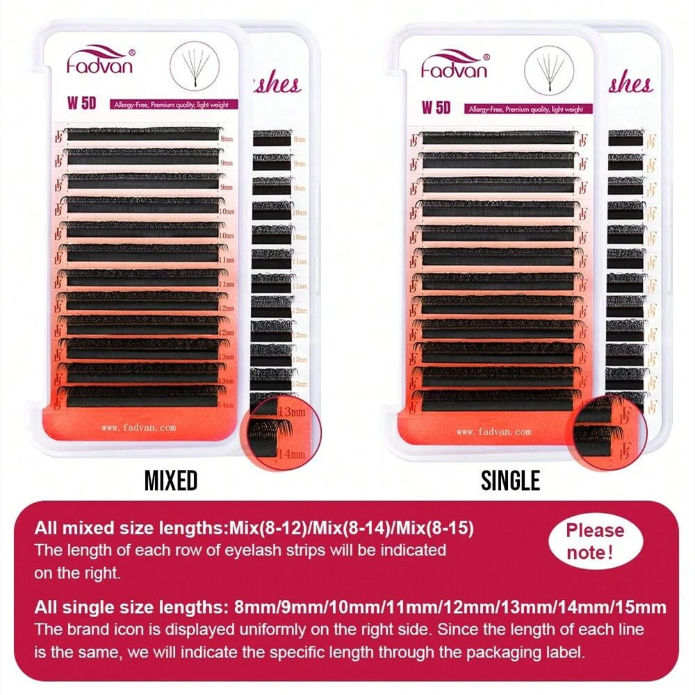 FADVAN Light 5D W Shaped 0.07mm M/C/D Curved Eyelash Extensions