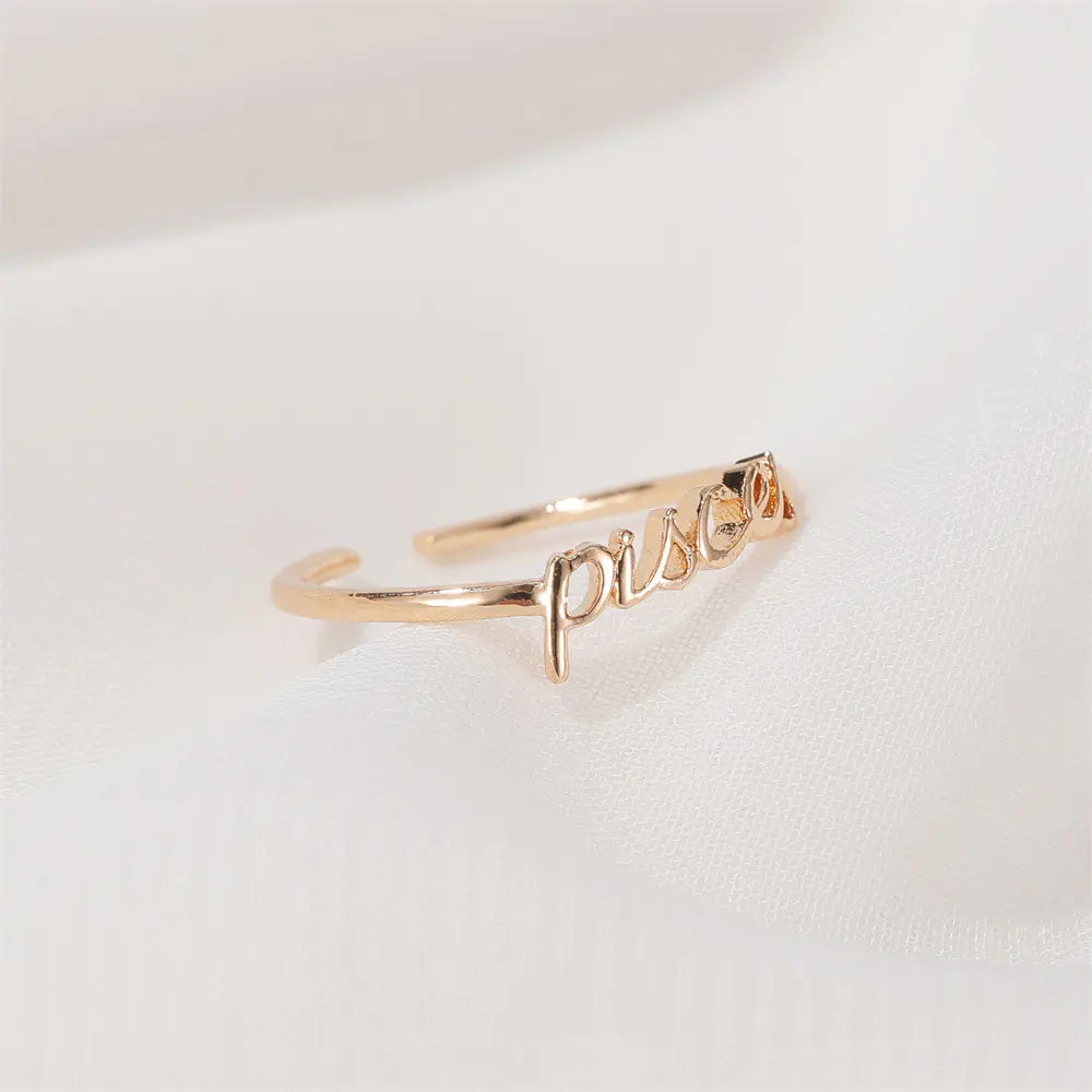 Minimalist Zodiac Sign Adjustable Ring for Women