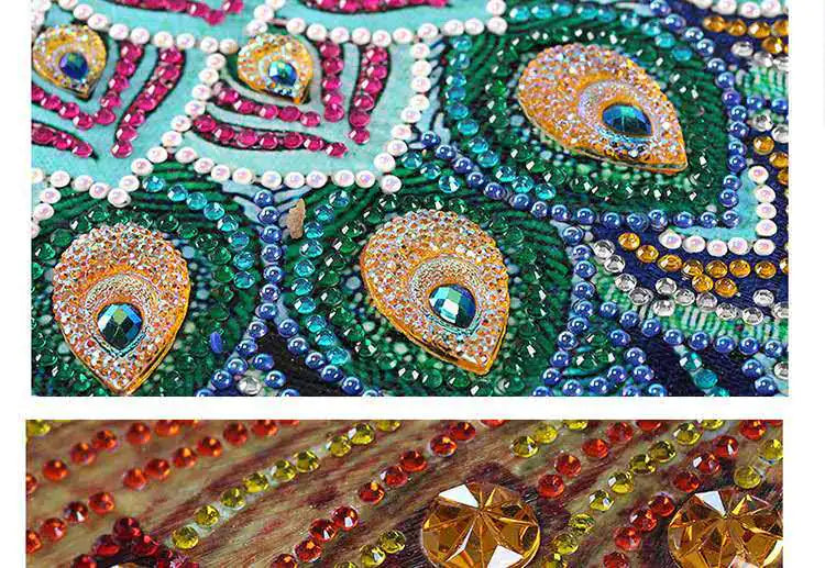 5D Peacock Girl Diamond Painting with AB Drills