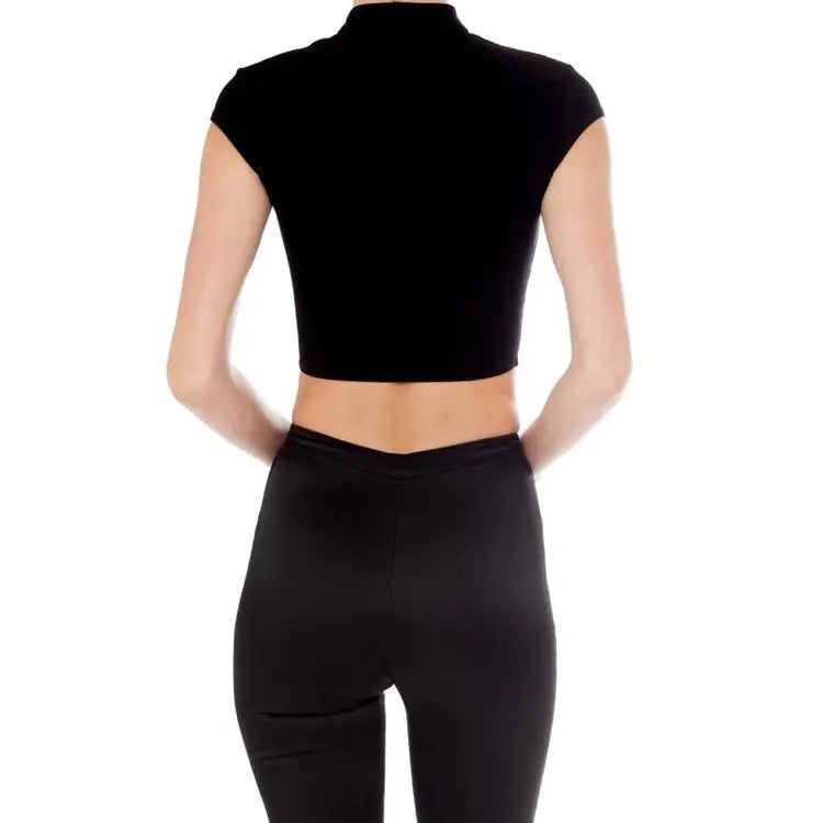 Hollow Front Tight Fit Sexy T-Shirt