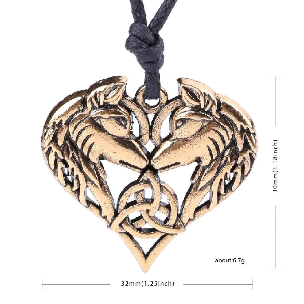 Heart Pendant Necklace with Zodiac Animal Design