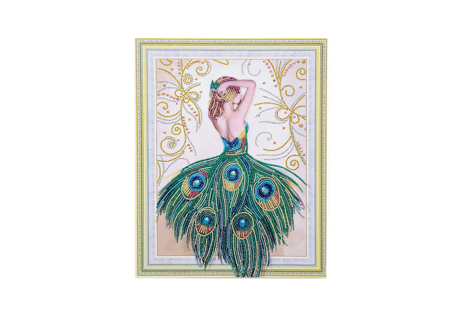5D Peacock Girl Diamond Painting with AB Drills