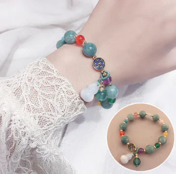 Jade Feng Shui Bracelet - Vintage Jade Bead Strand (One)
